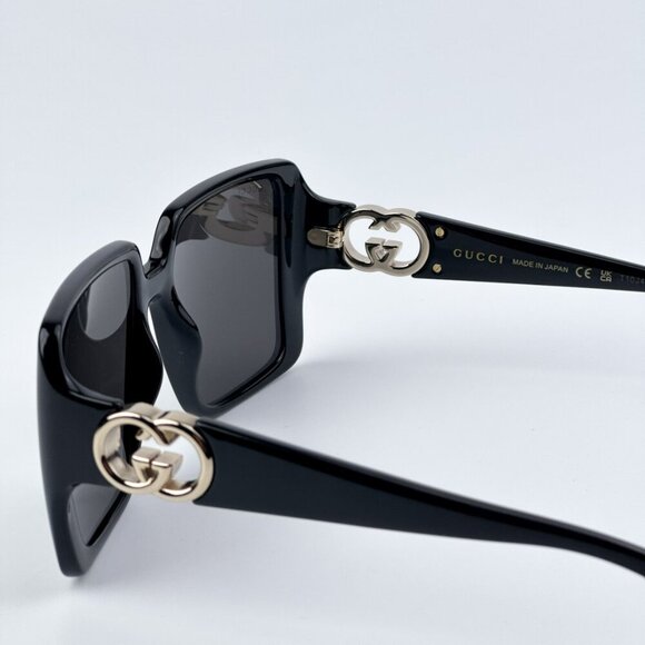 Gucci GG1692S 001 BRAND NEW Sunglasses Black Grey Square Women - Picture 9 of 10